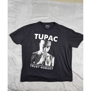 Tupac T-shirt Men's Size 3XL Black Trust Nobody Hip Hop Rap Graphic Music Cotton